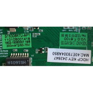 FUENTE / MAIN (COMBO) / WESTINGHOUSE /WE-M15106 / 890-M00-07N16 / ST6308RTU-AP1 / PANEL T430HVN01.0 / MODELO WD43FC2380 TW-01801-A043A	