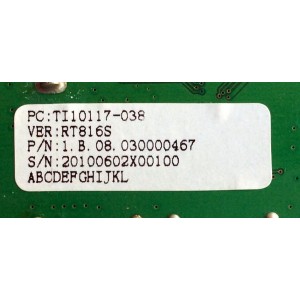 MAIN / SEIKI TI10117-038 / 1.B.08.030000467 / RT816_V5_20100326 / 20-ASUS816-15-0X / VER: RT816S / PANEL V315H1-L02 REV.C1 / MODELO LC-32G82