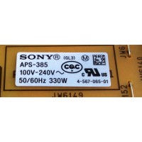 FUENTE DE PODER / SONY 1-474-620-11 / APS-385(CH) / 147462011 / 1-894-794-11 / APS-385 / PANEL SYV5541 / MODELO XBR-55X850C