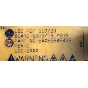 Y-SUS / LG EBR69839002 / EAX62846402 / REV:C / 50RE/T3_YSUS / PANEL PDP50R30111 / MODELOS Z50PV220-UA AUSZZUR / 50PV450-UA AUSZLHR / 50PV450C-UA AUSZLHR / 50PV490-UC AUSZLJR / 50PZ550-UA AUSZLUR / 50PZ750-UG AUSZLJR / 50PZ950-UA AUSZLJR / 50PZ750S-ZA