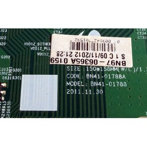 T-CON / SAMSUNG BN95-00573A / BN41-01788A / BN97-06365B / SUSTITUTAS BN95-00573B / BN95-00685A / BN95-00685B / BN98-03845A / BN98-03845B / PANEL LTJ400HF03-V / MODELOS UN40EH6000 / UN40EH6050 / UN40ES6100 / UN40ES6150 / HG40NA790MFXZA / UA40EH6000