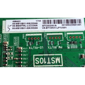MAIN PARA TV TCL NUMERO DE PARTE 08-SS49TML-LC223AA / 40-MST10S-MAE4HG / 08-MS10S01-MA200AA / 08-MS10S01-MA300AA / GTC002091A / V8-ST10K01-LF1V001 / PANEL LVU490ND1L / MODELOS 49S403 / 49S403TCBA / 49S405 TCAA