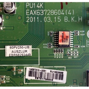 MAIN / LG EBT61736906 / EAX63728604 (4) / EBR68293449 / PARTE SUSTITUTA EBT61736903 / PANEL PDP60R30110 / MODELO 60PV250-UB / 60PV250-UB.AUSZLUR