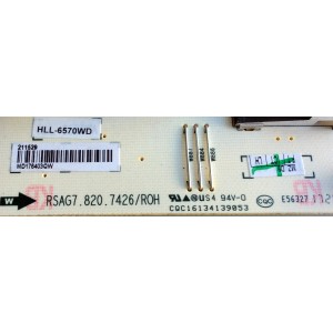 FUENTE DE PODER / BEST BUY / SHARP 211529 / RSAG7.820.7426/ROH / HLL-6570WD / E56327 / CQC16134139053 / PANEL / MODELO LC-65LBU591U