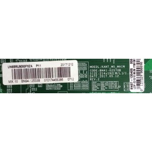 MAIN / SAMSUNG BN94-12533B / BN41-02570B / BN97-13540S / PARTE SUSTITUTA BN94-11607B / DISPLAY BN96-43165A / BN9643165A / PANEL CY-SM065FLAV5H / MODELOS  / UN65MU9000FXZA / UN65MU9000FXZX / UN65MU9000FXZC / UN65MU9000FXZA AA02