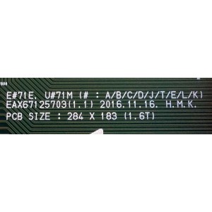 MAIN / LG OLED EBT64492804 / EAX67125703(1.1) / 7DEBT000-00C2 / EAX67125703 / PANEL LC650AQD (EK)(A1) / MODELOS OLED65C7P-U / OLED65C7P-U.BUSYLJR