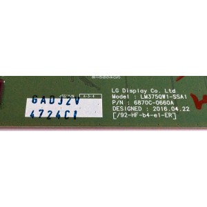 T-CON / DELL 6871L-4724C / 6870C-0660A / LM375QW1-SSA1 / 4724C / PANEL LM375QW1 (SS)(B1) / MODELO U3818DW