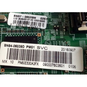 MAIN / SAMSUNG BN94-06039D / BN41-01799B / BN41-01799A / BN97-06528M / SUSTITUTAS BN94-04343L / BN96-20966A / BN96-24578A / PANEL S60FH-YD02 / S60FH-YB02 / MODELOS PN60E530A3FXZA / PN60E530A3FXZA TS02 / PN60E535A3FXZA TS02