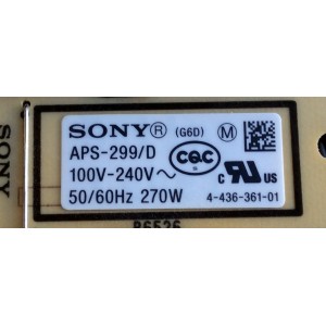 FUENTE DE PODER / SONY 1-474-406-11 / 1-887-403-11 / 147440611 / APS-299/D(CH) / PANEL FQLF550T02 / MODELO XBR-55HX950