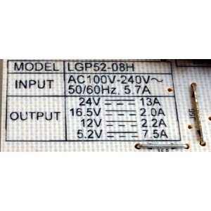 FUENTE / LG EAY41752701 / LGP52-08H / 41752701 / B12520127012 / B12520127010 / PANEL LK520D3LZ87 / MODELOS 52LG50-UG AUSFLJM / 52LG50-UG AUSSLVM / 52LG50DC-UA AUSFLJR / 52LG50DC-UG AUSELJR / 52LG70-UA AUSSLVM / 52LG70-UG AUSSLVM / 52LG50-UA AUSSLJM