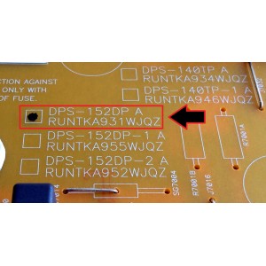 FUENTE DE PODER / SHARP RUNTKA931WJQZ / DPS-152DP A / 2950301902 / DPS-152DP / 2950301903 / PANEL LK520D3GV0AZ / MODELOS LC-52LE640U / LC-52C6400U