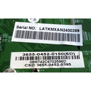 MAIN / VIZIO 3655-0452-0150 / 0171-2272-4306 / 3655-0452-0395 / PANEL LC550EUA (AE)(F1) / MODELOS M3D550SL LATKMXAN / M3D550SL LAQKMXAN / M3D550SL 
