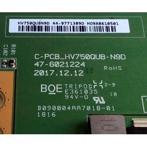 T-CON PARA TV HISENSE / NUMERO DE PARTE 44-9771389O / HV750QUBN9D / 44-97713890 / 47-6021224 / C-PCB-HV750QUB-N9D / PANEL´S HD750M7U71-L1 / HD750S3U71-L3B2 / HD750M7U71-L1\S0\GM\ROH / HD750S3U71-L3B2\S0\GM\ROH / MODELOS 75EU8070 / 75R6E1 / 75PFL5604/F7