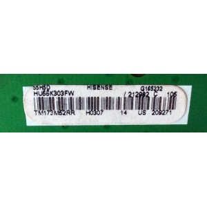 MAIN / HISENSE 212982 / RSAG7.820.6960/ROH / 209271 / HU55K303FW / TM173M52RR / E303981 / G165232 / PANEL`S HD550K3F81-TX\S0\GM\ROH / HD550K3F81-TX / MODELO 55H5D