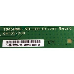 LED DRIVER / LG 55.64T05.D04 / T645HW05 V0 LED / 64T05-D09 / 5564T05D04 / PANEL T645HW05 V.0 / MODELOS 65LW6500-UA.AUSDLUR / 65LW6500