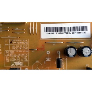 FUENTE DE PODER / BEST BUY / TOSHIBA PK101W1100I / UB-3101-2C REV:A / E301791 / PANEL C500LD-GF61 REV.01 / MODELO 50L420U