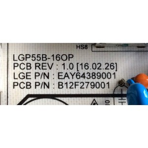 FUENTE DE PODER PARA TV LG OLED / NUMERO DE PARTE EAY64389001 / 64389001 / LGP55B-16OP / B12F279001 / LGP55B-160P / PANEL LC550AQD (EK)(A4) / LC550AQD (GJ) ( A6) / MODELOS OLED55B6P-U / OLED55B6P-U.AUSZLH / OLED55B6P-U / OLED55B6P-U.BUSZLJR