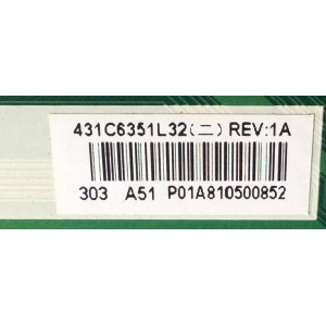MAIN / TOSHIBA 5035000 / 461C6351L32 / SRK50T VTV-L50701 REV:1 / 431C6351L32 / REV:1A / PANEL`S V580HK1-LS6 REV.C2 / V580HK1-LKS REV.C1 / MODELO 58L7350U