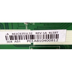 MAIN / TOSHIBA 5035000 / 461C6351L32 / SRK50T VTV-L50701 REV:1 / 431C6351L32 / REV:1A / PANEL`S V580HK1-LS6 REV.C2 / V580HK1-LKS REV.C1 / MODELO 58L7350U