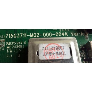 MAIN / VIZIO CBPFTXACB2K001 / TXACB2K001 / 715G3711-M02-000-004K / TXACB2K00109 / TXACB2K00106 / TXACB2K001 09 / TXACB2K001 06 / PANEL TPM185B1-L01 REV:C1N / MODELO M190VA
