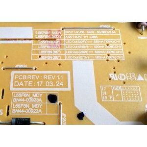 FUENTE DE PODER / SAMSUNG BN44-00923A / L55F6N_MDY / BN4400923A / PANEL CY-KM055FGLV1H / MODELOS UN55LS003 / UN55LS003AFXZA AA01