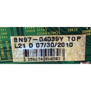 MAIN / SAMSUNG BN94-03987B / BN41-01487B / BN97-04039Y / PARTES SUSTITUTAS BN94-03318C / BN94-03318G / BN94-03318L / BN94-03318N / BN94-03987A / BN94-03987M / BN94-03987N / PANEL T400FAE2HEE / MODELOS UN40C5000QFXZA FB04 / UN40C5000QF