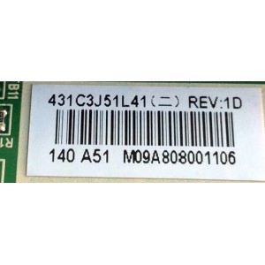 MAIN / TOSHIBA 75026847 / 431C3J51L41 / 461C3J51L41 / TJ32T / STJ32T VTV-L32709 / SUSTITUTAS 431C3J51L42 / 461C3J51L42 / MODELO 32C110U1 / PANEL LTA320AP05-D02	