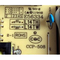 FUENTE DE PODER PARA TV TCL / NUMERO DE PARTE 08-L14TWA2-PW220AN / 40-L14TH4-PWB1CG / E56334 / L14TW / CCP-508 / PANEL'S LVF550ND1L / LC500DUE(FG)(A4) / MODELOS 55S405 / 50LB6300US.BUSWLJR