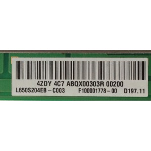 LED DRIVER / PANASONIC L650S204EB-C003 / C650S01E04B / E217670 / PANEL V650DK1-KS2 REV.B3 / MODELO TC-65AX800C