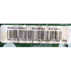 MAIN / SAMSUNG BN94-04358C / BN41-01587A / BN97-05206A / PANEL LTJ550HJ05-C BW12 / MOD. UN55D6000SFXZA H302 / UN55D6000SF / SUSTITUTAS BN94-04358B / BN94-04358A / BN94-04358G / BN94-04358F / BN94-04358E / BN94-04358H MAS PARTES SUSTITUTAS EN DESCRIPCION..