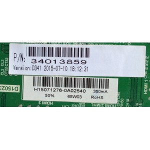 MAIN / FUENTE ( COMBO) WESTINGHOUSE 34013859 / H15071276 / H15051121 / HV320WHB-N80 / TP.MS3393.PB851 / SUSTITUTA 34013971 / PANEL HV320WHB-N80 / KBI+315A1B13 / MODELO WD32HT1360 TW-00341-B032F	