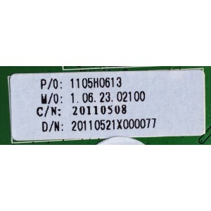 DRIVER T-CON / APEX 1105H0613 / CV6M20 V1.1 / PANEL LTA400HF16 / MODELO LE40H88	