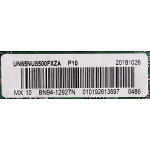 MAIN / SAMSUNG BN94-12927N / BN41-02636A / BN97-14119V / PANEL CY-UN066FLAV4H / MODELOS UN65NU8500FXZA / UN65NU8500F / UN65NU8000FXZA