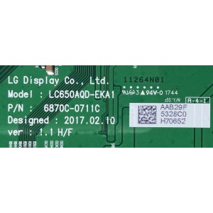 T-CON / LG 6871L-5003E / 6870C-0711C / 6871L-5328C / 5328C / LC650AQD-EKA1 / PANEL LC550AQD (EK)(A3) / MODELOS OLED55C7P-U.BUSYLJR / OLED55C7P