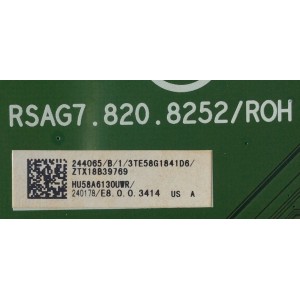 MAIN / SHARP 244065 / 244065/B/1/3TE58G1841D6 / HU58A6130UWR / RSAG7.820.8252/ROH / 240178/E8.0.0.3414 / PANEL HD580S1U02-L1 / MODELO LC-58Q7370U	