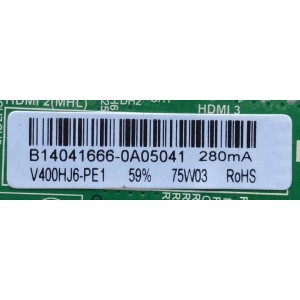 MAIN / FUENTE (COMBO) / WESTINGHOUSE B14041666 / TP.MS3393.PB851 / B14041666-0A05041 / E157925 / PANEL`S D400D3-GG54-C0X / V400HJ6-PE1 / MODELO DWM40F1Y1
