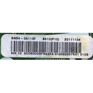 MAIN / SAMSUNG BN94-05113F / BN97-06033D / BN41-01587E / PANEL LD600CGD-V1 / MODELO UN60D6000SFXZA	