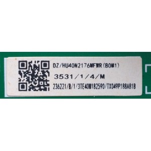 MAIN / FUENTE / ( COMBO ) / SHARP 236221 / RSAG7.820.8317/ROH / HU40N2176MFWR (BOM1) / 3TE40M182590 / TX049P188A81B / PANEL JHD400N2F31-TXL1QL / MODELO LC-40LB601U	