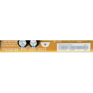 FUENTE DE PODER / INSIGNIA PLTVHL161XAHC / 715G8098-P01-000-002S / HL161XAHC / PANEL'S TPT315B5-1A058.L REV:S2AA / TPT315B5-1A058.L REV:S28L / ST3151A05-8 / MODELO NS-32DF310NA19