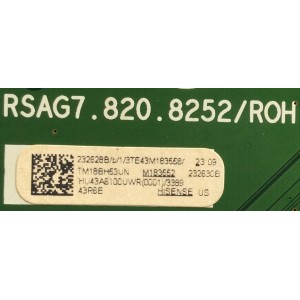 MAIN / HISENSE / 232628 / RSAG7.820.8252/ROH / 232630 / 3TE43M183558 / PANEL JHD425S1U71\S0\FM\CKD\ROH\L / MODELO 43RGE