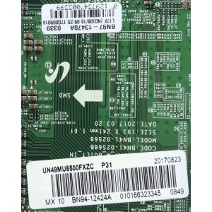 MAIN / SAMSUNG / BN94-12424A / BN97-13470A / BN41-02568B / PANEL CY-WK049HGLV1H / PARTE  SUSTITUTA BN94-11703A / MODELOS UN49MU6500FXZA / UN49MU6500FXZC / UN49MU6500FXZA FA01