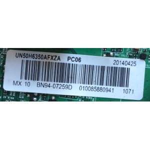 MAIN / SAMSUNG / BN94-07259D / BN97-08043A / BN41-02157B / PANEL T500HVF06.2 / MODELOS UN50H6350AFXZA / GH050CSA-B1
