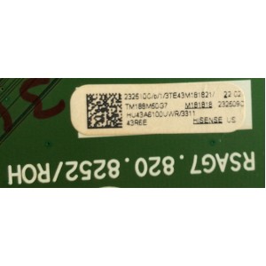 MAIN / HISENSE / 232510C / RSAG7.820.8252/ROH / 232509C / MODELO HU43A6100UWR/3311 / 43R7E