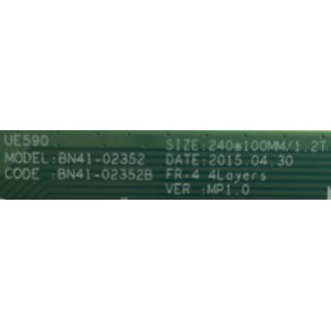 MAIN DIGITAL / SAMSUNG /  BN91-17001Y / BN41-02352B / 20161225 / MODELO LU28E590DS/ZA