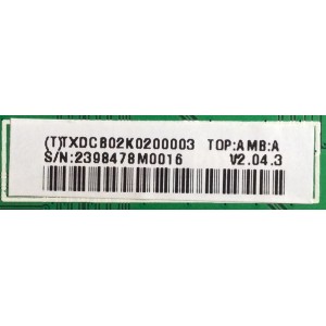 MAIN / VIZIO / TXDCB02K0200003 / 715G5824-M02-000-004X / (T)TXDCB02K0200003 / LTMXNQNP2052548 / PANEL TPT390J1 / MODELO E390-A1 / E390i-A1 LTYXNQNP