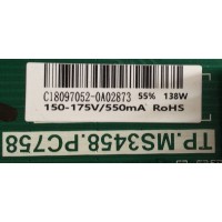 MAIN / FUENTE /(COMBO) / SCEPTRE / C18097052 / TP.MS3458.PC758 / T201807052A / PANEL HV550QUB H11 / MODELO W55 UVTV58FE