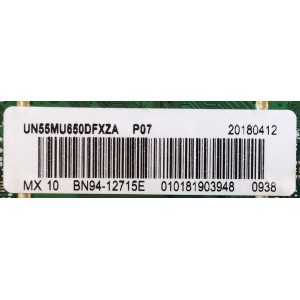MAIN / SAMSUNG / BN94-12715E / BN97-13754A / BN41-02568B / PANEL CY-WM055HGHV4H / MODELO UN55MU650DFXZA