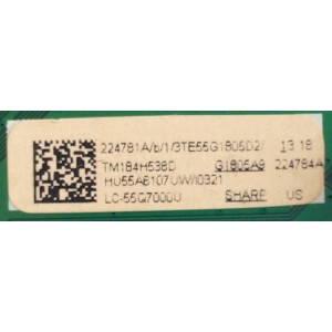 MAIN / SHARP / 224781A / RSAG7.820.7918/ROH / 224784A / HU55AB107UW/10321 / MODELO LC-55Q7000U