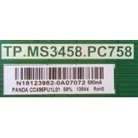 MAIN / FUENTE / (COMBO) / SCEPTRE N18123982 / TP.MS3458.PC758 / CC495PU1L01 / PANEL HK495WLEDM-DH1 1H / 