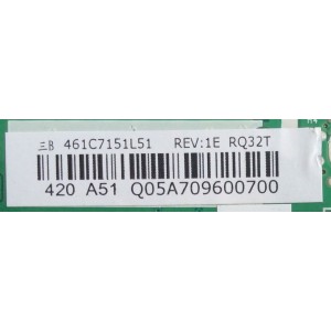 MAIN / TOSHIBA / 75037689 / 461C7151L51 / 431C7151L51 / SR040T VTV-L40617 / PANEL U320DF01-TG101 / MODELO 32L2400U